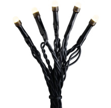 Lichtsnoer met warmwitte leds en zwarte kabel
