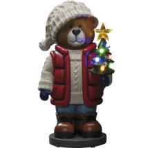 Decoratief figuur teddybeer met kerstboom en verlichting