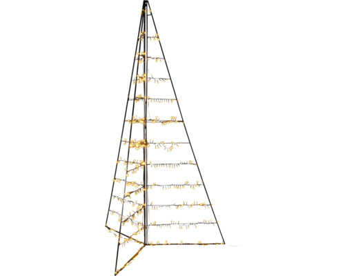 KONSTSMIDE Kerstverlichting LED Piramide metaal inklapbaar 651 lampjes extra warm wit H 240 cm