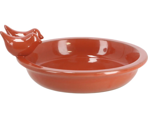 Keramische schaal met vogelmotief voor de tuin