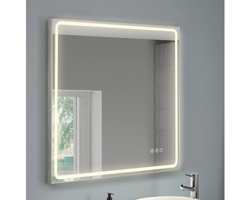 Vierkante spiegel met ledverlichting voor de badkamer