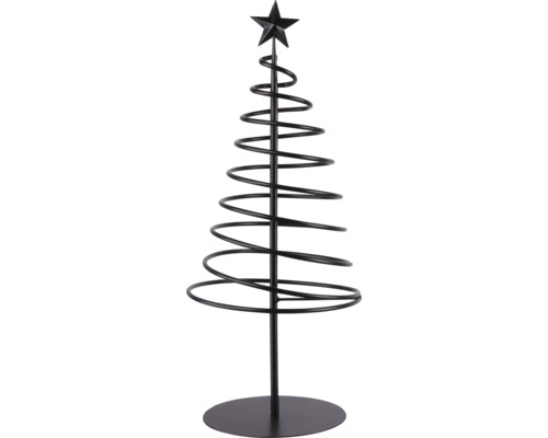 LAFIORA Kerstdecoratie metalen spiraalboom zwart H 52 cm