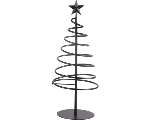 LAFIORA Kerstdecoratie metalen spiraalboom zwart H 45 cm