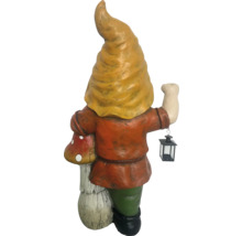 Tuinkabouter met lantaarn en paddenstoel