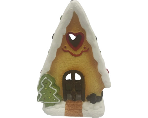 LAFIORA Kerstdecoratie windlicht huis 24x16x33,5 cm