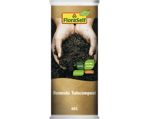 FLORASELF Nature bemeste tuincompost turfvrij 40 liter