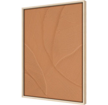 Decoratieve wanddecoratie met abstract lijnpatroon in een houten frame