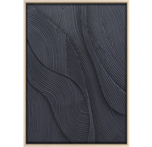 3D Schilderij met lijst abstract zwart 50x70 cm