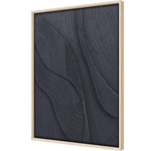 Decoratieve wandafbeelding met abstract, gestructureerd patroon in houten lijst