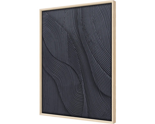 Decoratieve wandafbeelding met abstract, gestructureerd patroon in houten lijst