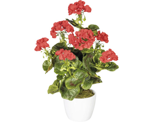 Kunstplant Geranium rood H 40 cm in pot