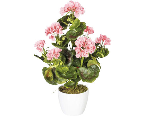 Kunstplant Geranium roze H 40 cm in pot