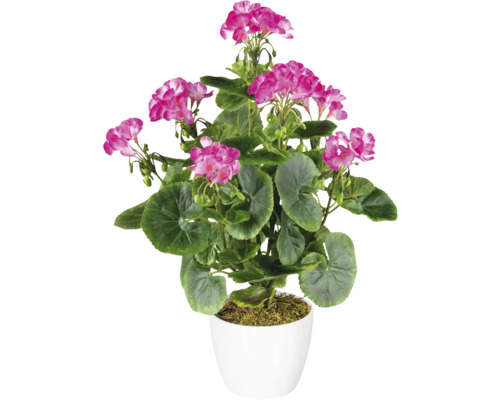 Kunstplant Geranium paars H 40 cm in pot