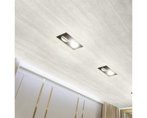 DUMAPLAST Wandbekleding Dumapan Clip enim 1200x250x10 mm Plafond met houten planken en ingebouwde spots voor binnen