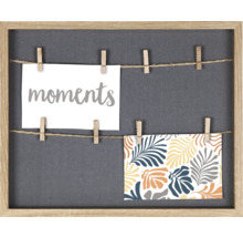 Decoratieve fotolijst met touw en klemmen voor het ophangen van foto''s en notities