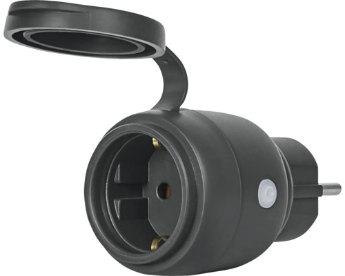 Geaard stopcontact met klapdeksel voor buiten