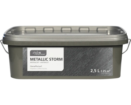 STYLECOLOR Effectverf muur Metallic Storm antraciet 2,5 l Emmer Metallic Storm glanseffectverf 2,5 liter