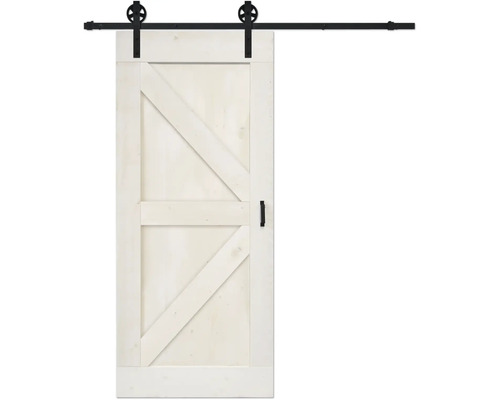 BARNDOOR Wales vintage wit compleet met spaak rail en grepen 95x215 cm