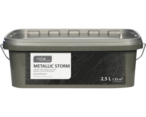 STYLECOLOR Effectverf muur Metallic Storm zwart met gouden glitters 2,5 l