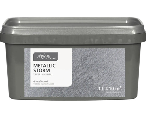 STYLECOLOR Effectverf muur Metallic Storm zilver 1 l Emmer Metallic Storm effectverf, 1 liter