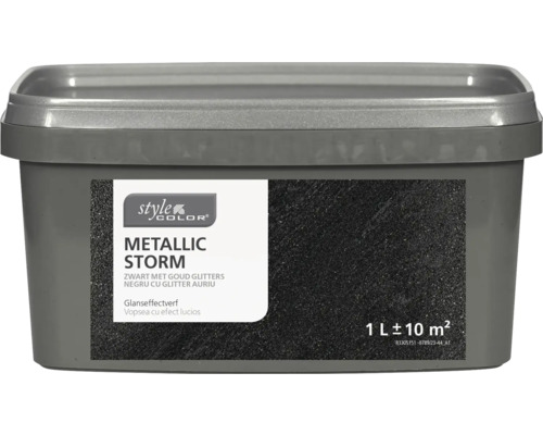 STYLECOLOR Effectverf muur Metallic Storm zwart met gouden glitters 1 l