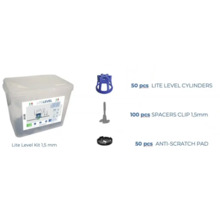 Lite Level Kit 1,5 mm met cilinders, afstandhouders en anti-kras pads
