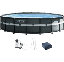 Intex Frame zwembad set met zandfilterpomp, trap en afdekzeil