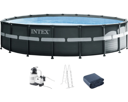 Intex Frame zwembad set met zandfilterpomp, trap en afdekzeil