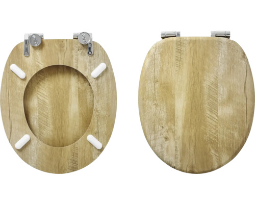 Toiletbril van hout met houtstructuur