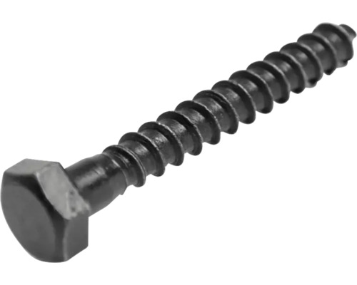 DRESSELHAUS Houtdraadbout zeskant 6x50 mm DIN 571 zwart, 25 stuks Houtschroef met zeskantkop