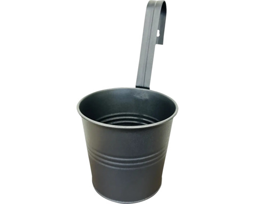 Hangpot Metaal antraciet Ø 17 cm H 32 cm Metalen bloempot om op te hangen
