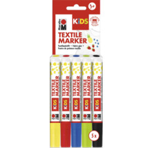 Marabu Kids textielmarker set met vijf stiften voor het beschilderen van textiel