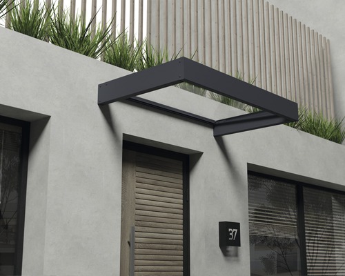 Metalen luifel boven een voordeur