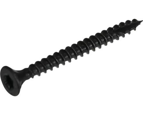 Enkele zwarte schroef met schroefdraad