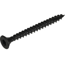 Zwarte schroef met schroefdraad en verzonken kop