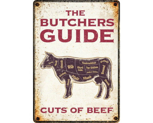 Metalen bord The Butchers Guide