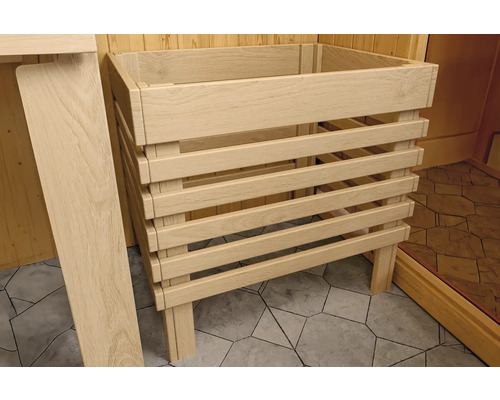 Houten kuip met latten voor sauna