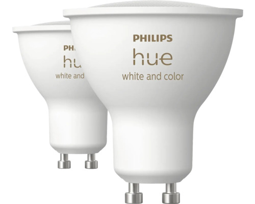 PHILIPS Hue White and Color Ambiance LED-lamp GU10/4,2W RGBW, 2 stuks