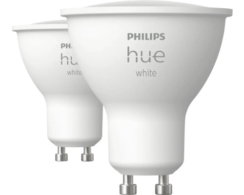 PHILIPS Hue White LED-lamp GU10/4,2W warmwit, 2 stuks