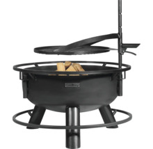 Vuurplaats met grillrooster en hout