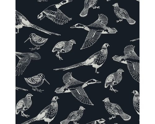 JOULES Vliesbehang 118555 Hunting Birds French Navy Patroon met vogelmotieven
