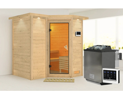 Sauna met saunakachel en bediening
