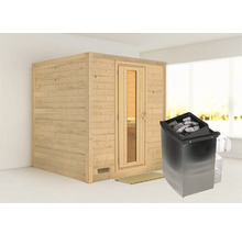 Houten sauna met saunakachel