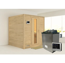 Houten sauna met saunakachel en bediening