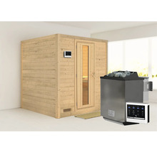 Houten sauna met saunakachel en bediening