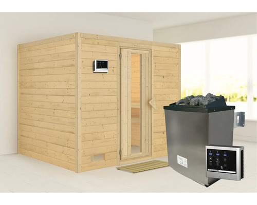 Sauna met kachel en bediening