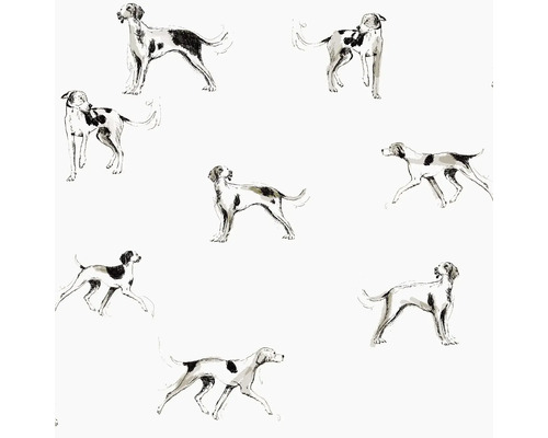JOULES Vliesbehang 118559 Sketchy dogs Crème Behang met hondenmotief