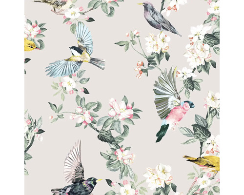 JOULES Vliesbehang 118562 Handford Garden Birds Antique Crème Behang met vogel- en bloemmotief