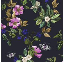 Bloemenbehang met bloesems en vlinders