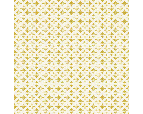JOULES Vliesbehang 118578 Beckett Star Antique Gold Textiel met een herhalend kruispatroon